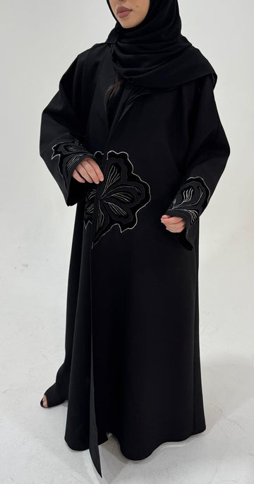 ABAYA WITH FLOWER PATTER