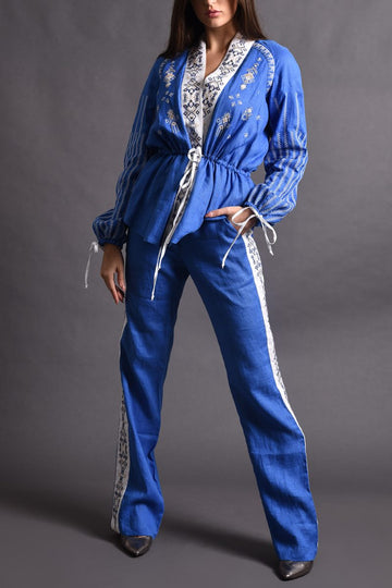 Embroidered Top And Pants Set