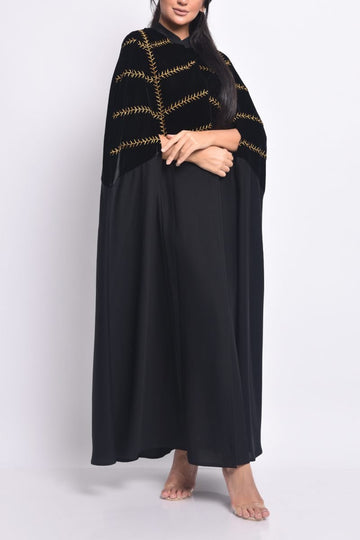 Crepe Velvet Abaya