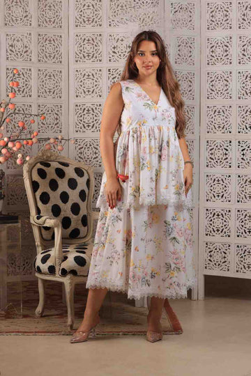 Floral in Two Layers Dress