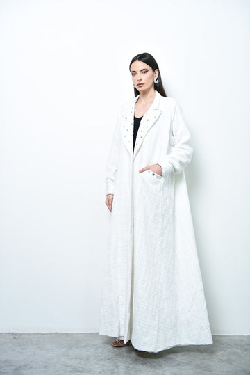 White Winter Abaya