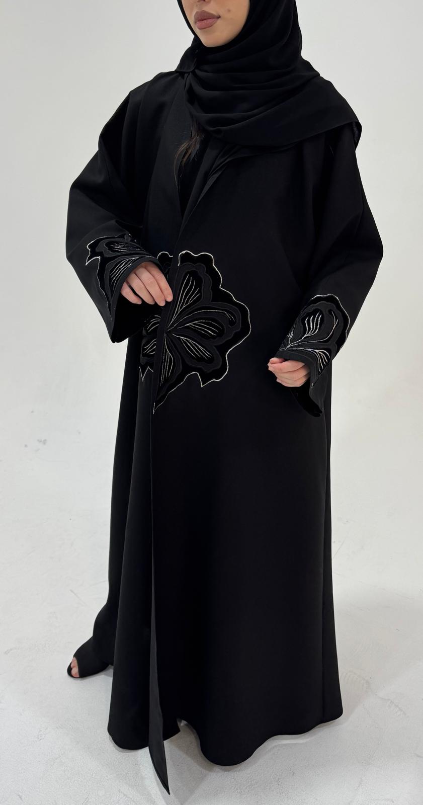 ABAYA WITH FLOWER PATTER