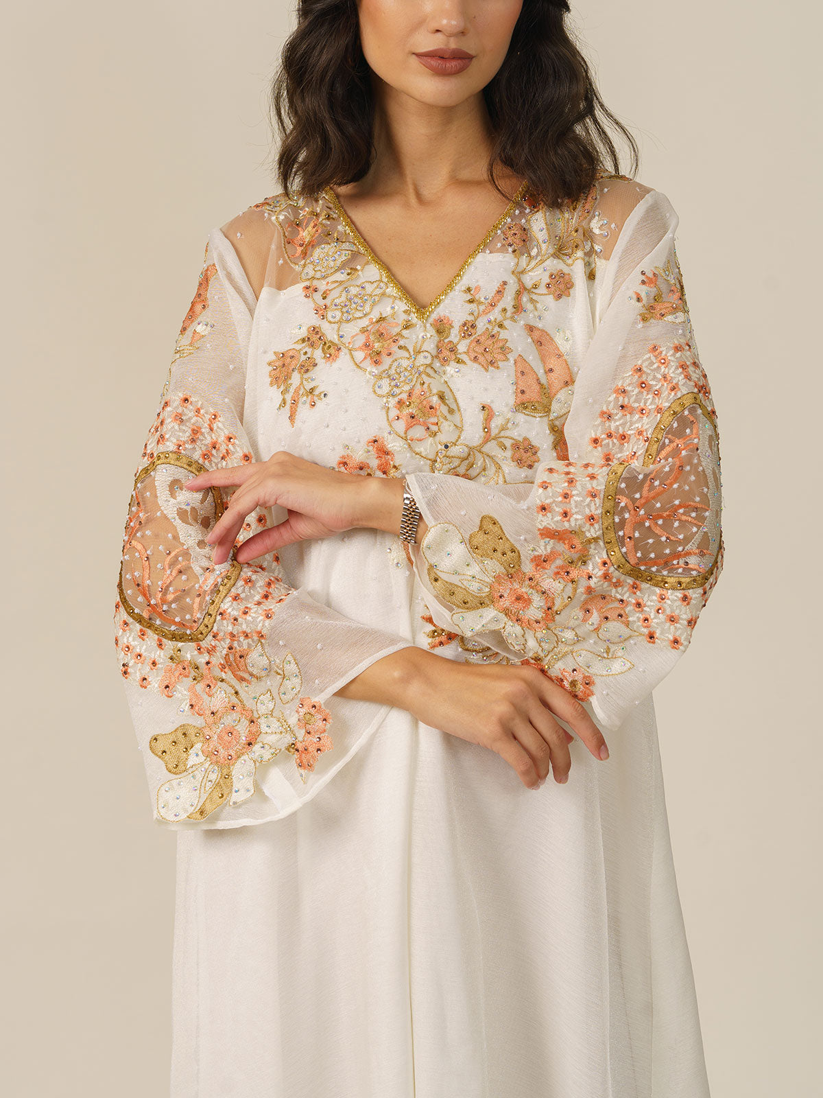 Sheer Satin Kaftan
