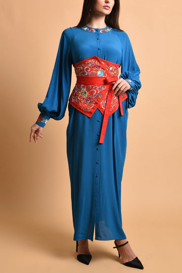 Embroidery Crepe Dress